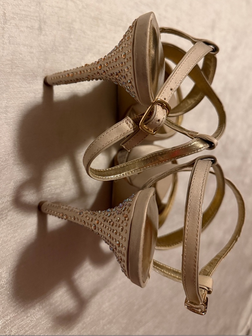 Audrey Brooke Nude Strappy Heel Sandals Heels - Picture 3 of 6